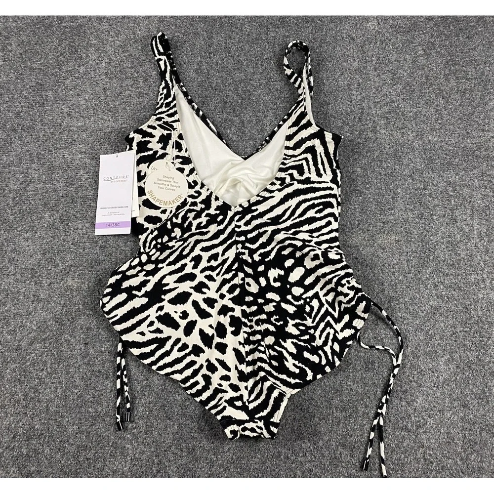 COCO REEF CONTOURS Shapemaker Stellar Shirring UW One PC Swimsuit Size 14/38C - Picture 5 of 6